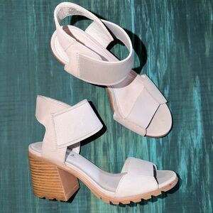 Sorel Cream Block Heel Sandals